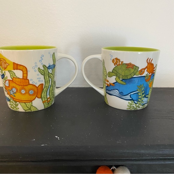Starbucks 2010 Set of 2 Mugs Under the Sea - Picture 3 of 9